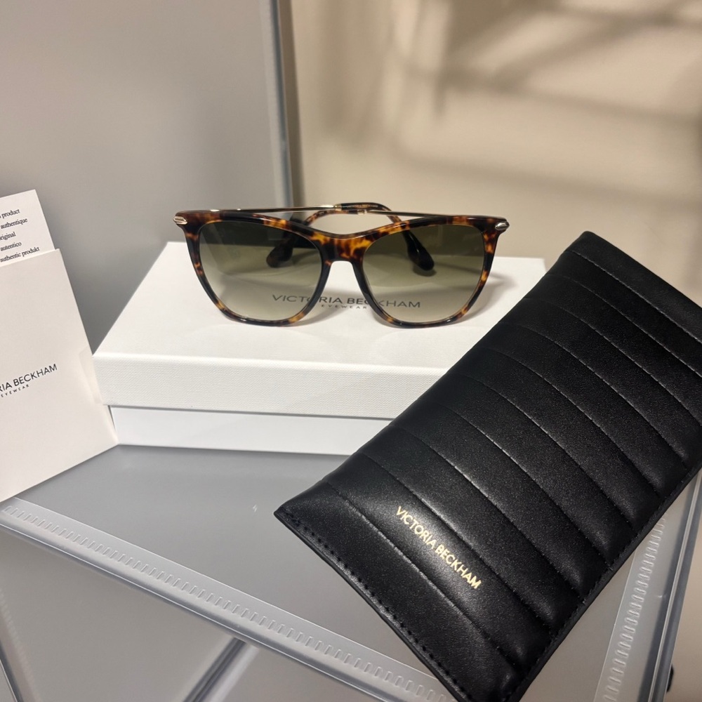 Polarized Victoria Beckham Tortoiseshell Designer Sunglasses Luxury Eyewear